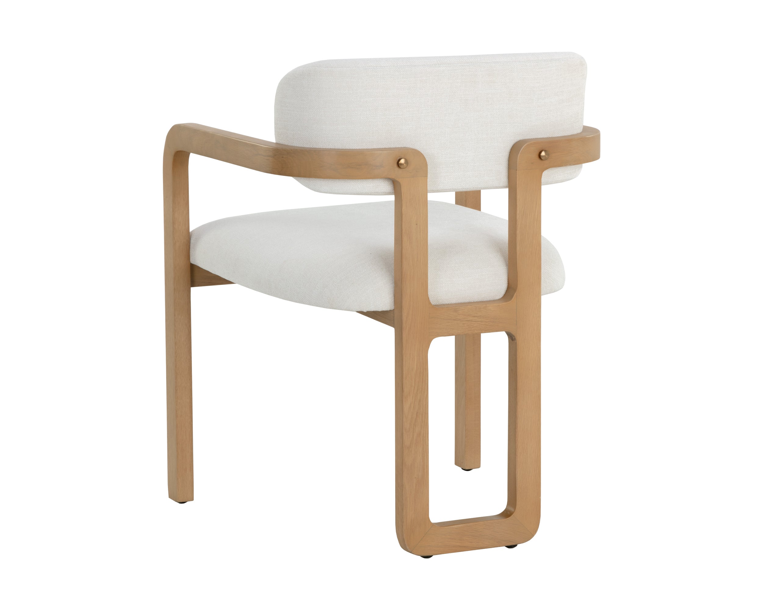 Madrone Dining Armchair - Rustic Oak  Heather Ivory Tweed