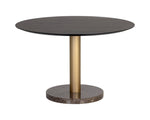 Monaco Dining Table - Gold  Grey Marble / Charcoal Grey
