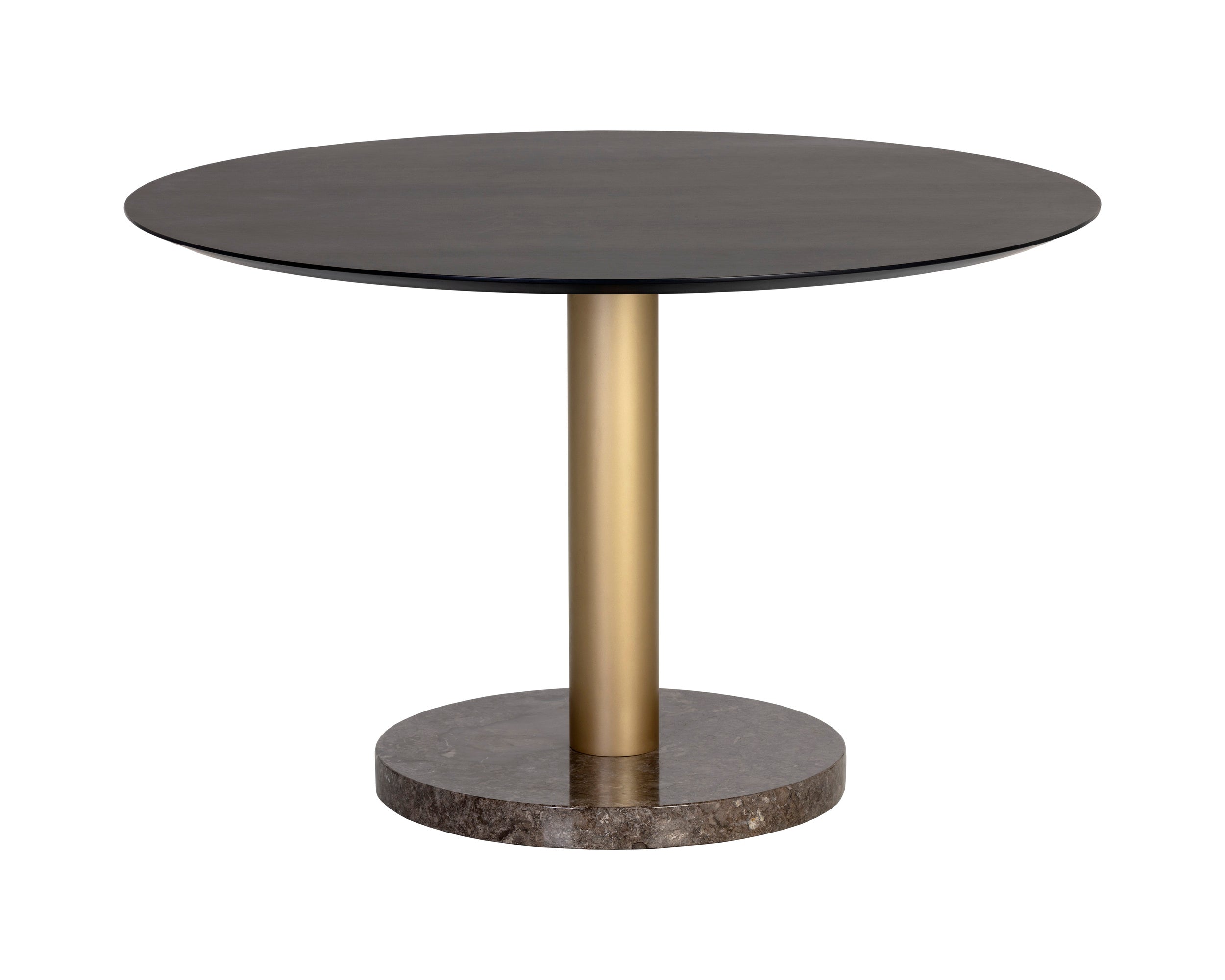 Monaco Dining Table - Gold  Grey Marble / Charcoal Grey