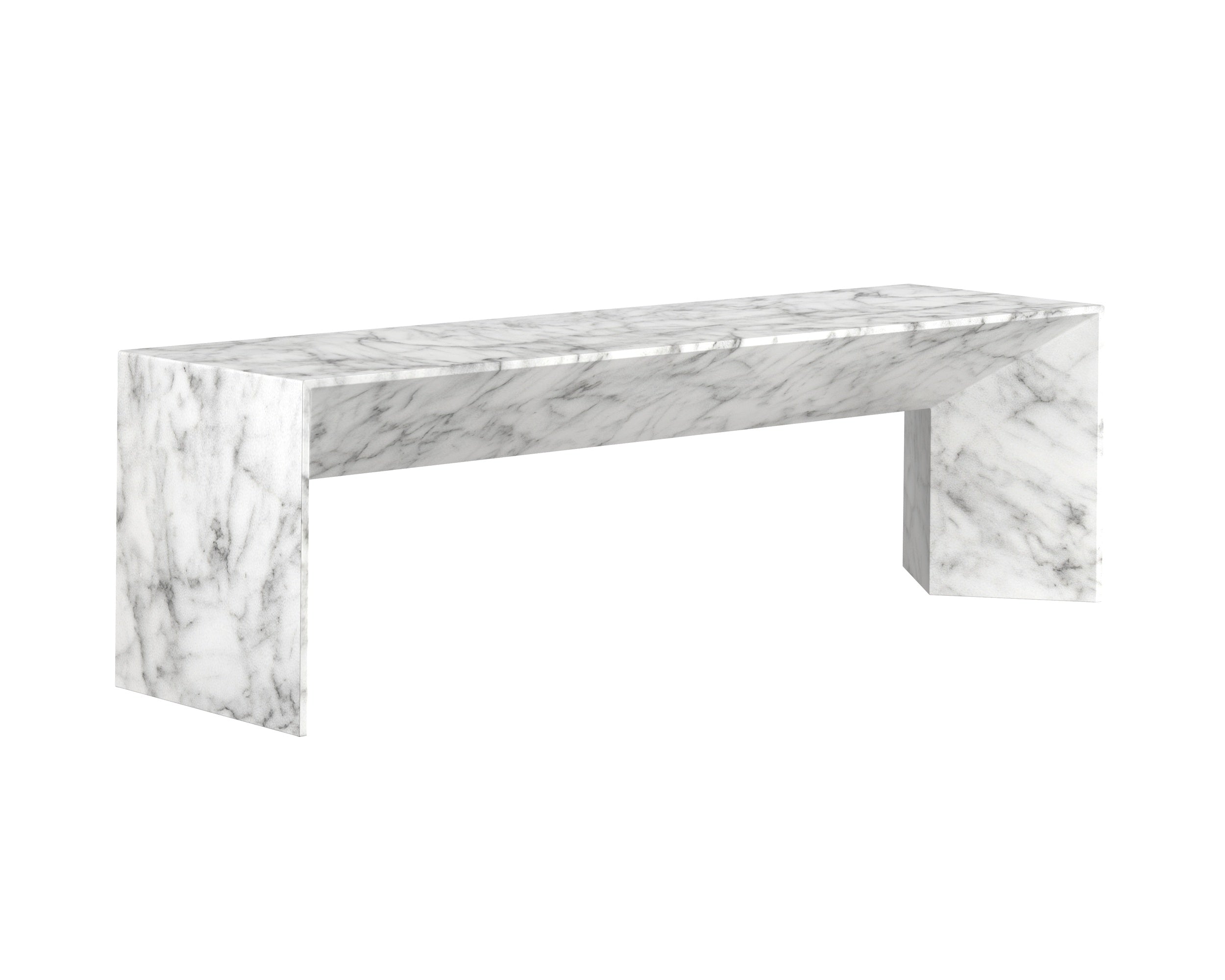 Nomad Bench - Marble Look  White