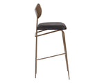 Gibbons Barstool - Antique Brass  Charcoal Black Leather