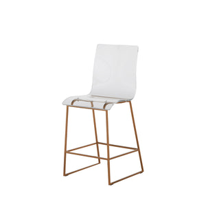 Gabby - King Iron Acrylic Counter Stool - Antique Gold Clear - SCH-151140