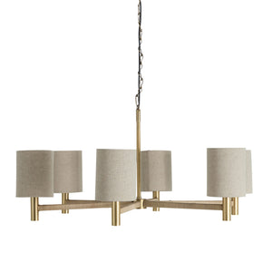 Gabby - Shorelight Satin Brass Rattan Chandelier - SCH-175911