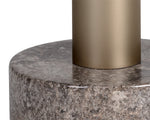 Monaco End Table - Gold  Grey Marble / Charcoal Grey