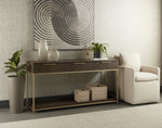 Rebel Console Table With Drawers  - Gold  Charcoal Grey