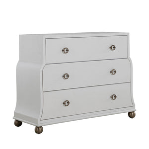 Gabby - Pearl Oak Wood Chest - 3 Drawers, Ivory White - SCH-175839