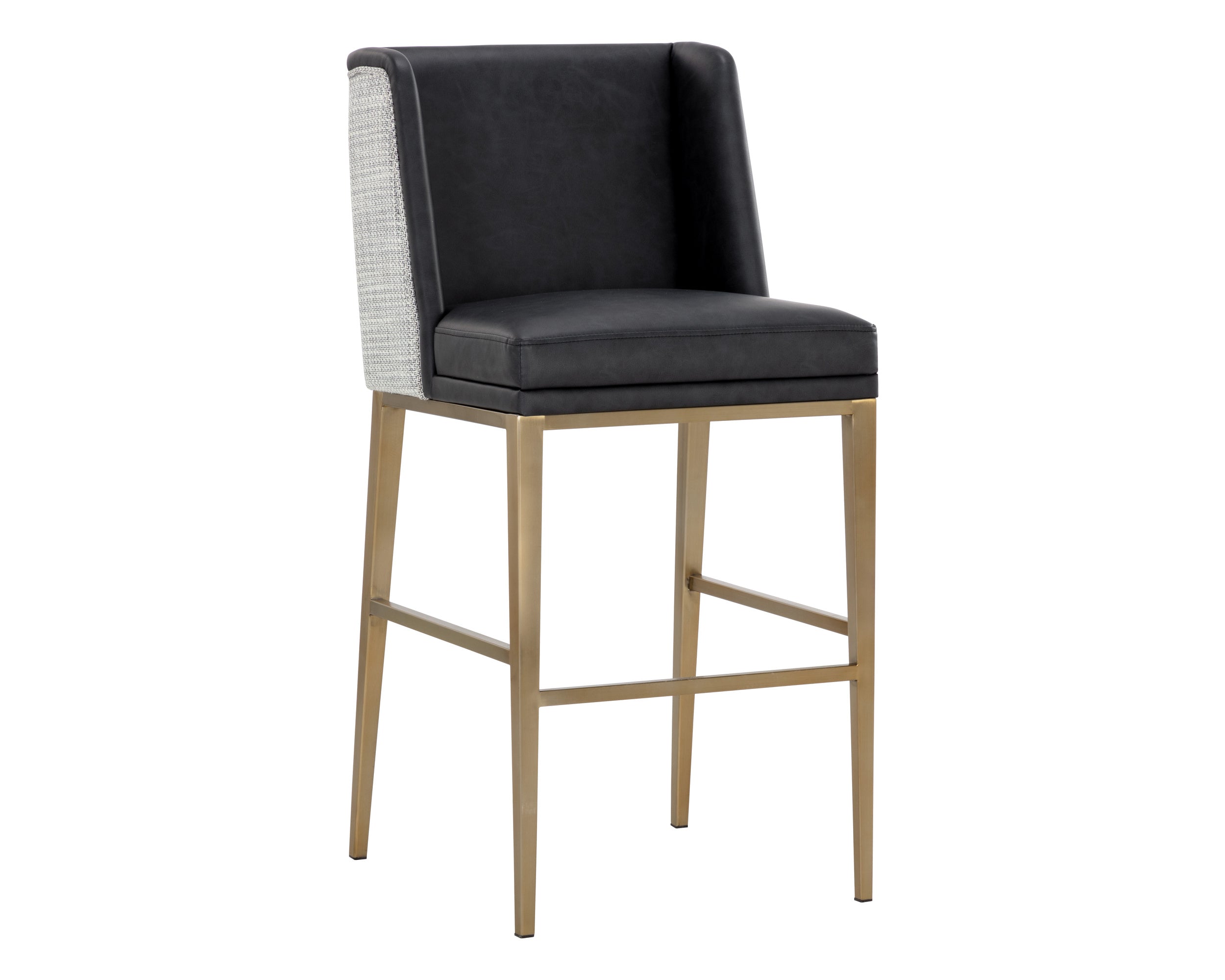 Joplin Barstool - Milliken Charcoal / Vera White Pepper