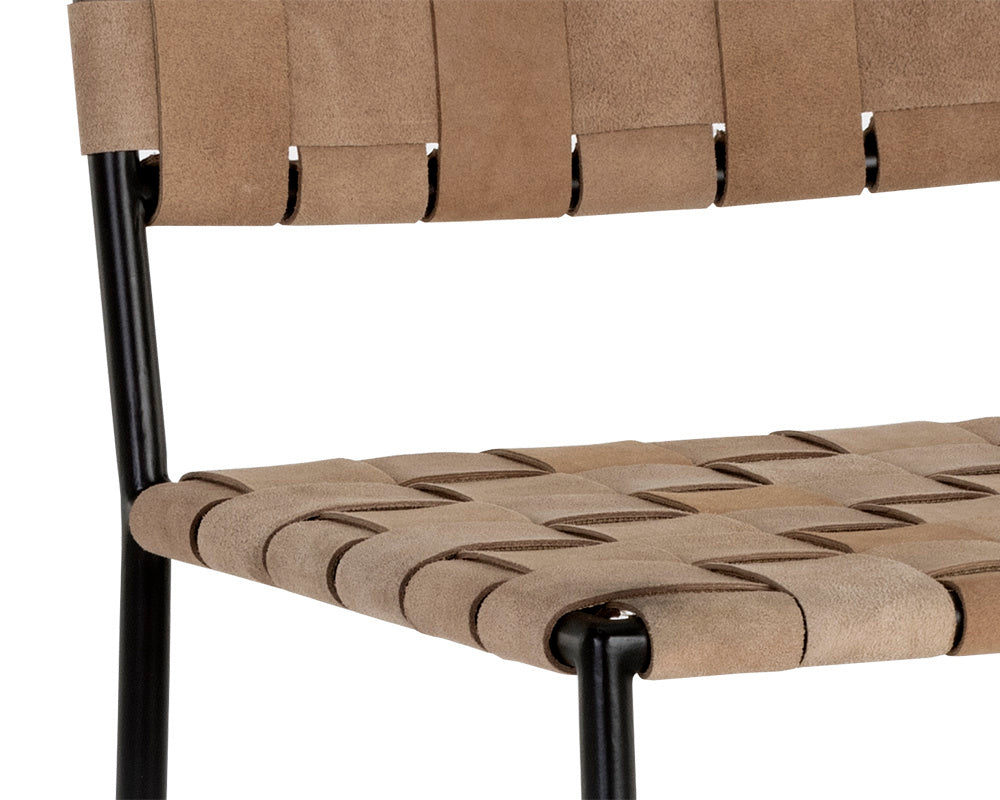 Omari Counter Stool - Suede Light Tan Leather