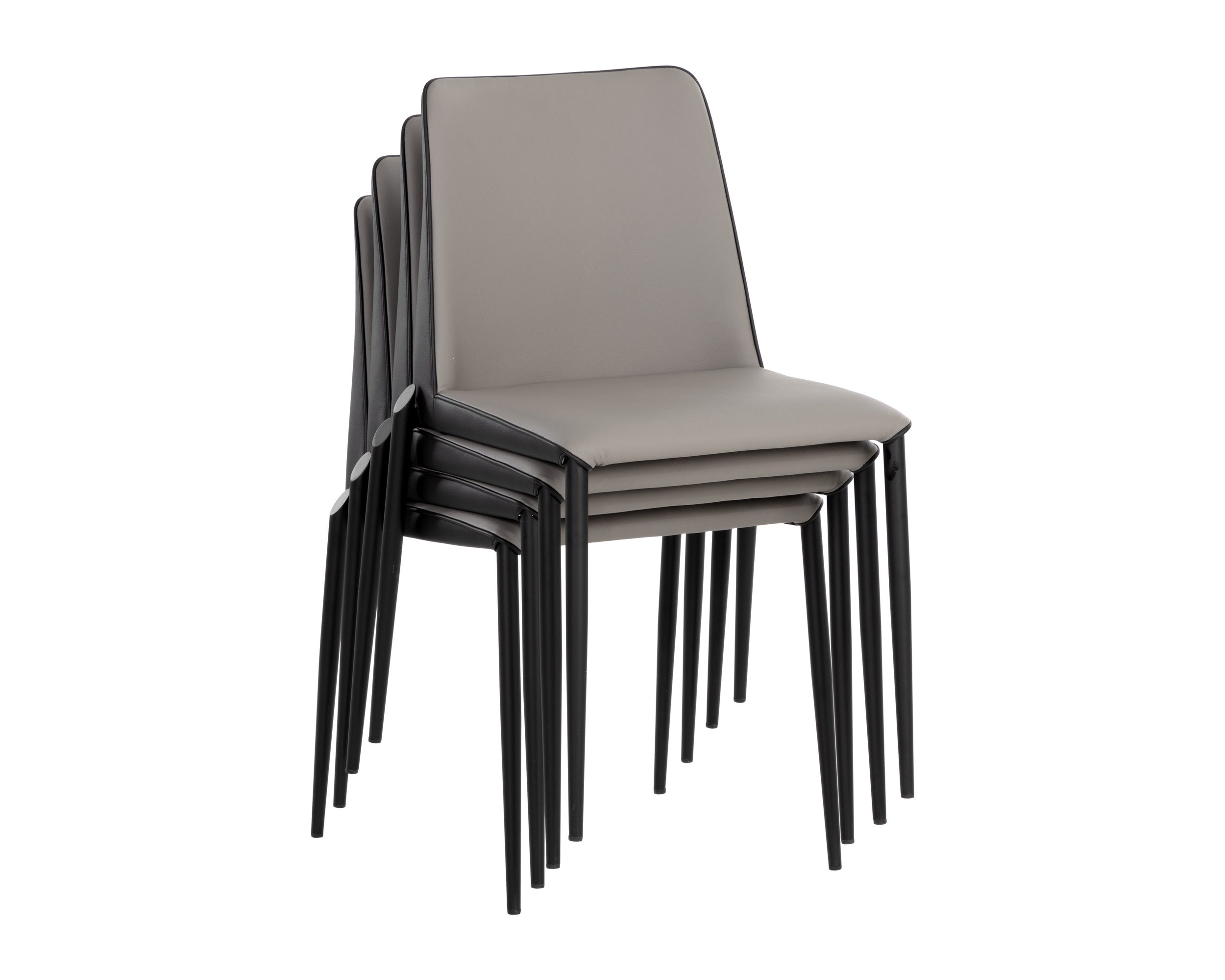 Renee Stackable Dining Chair - Dillon Stratus / Dillon Black