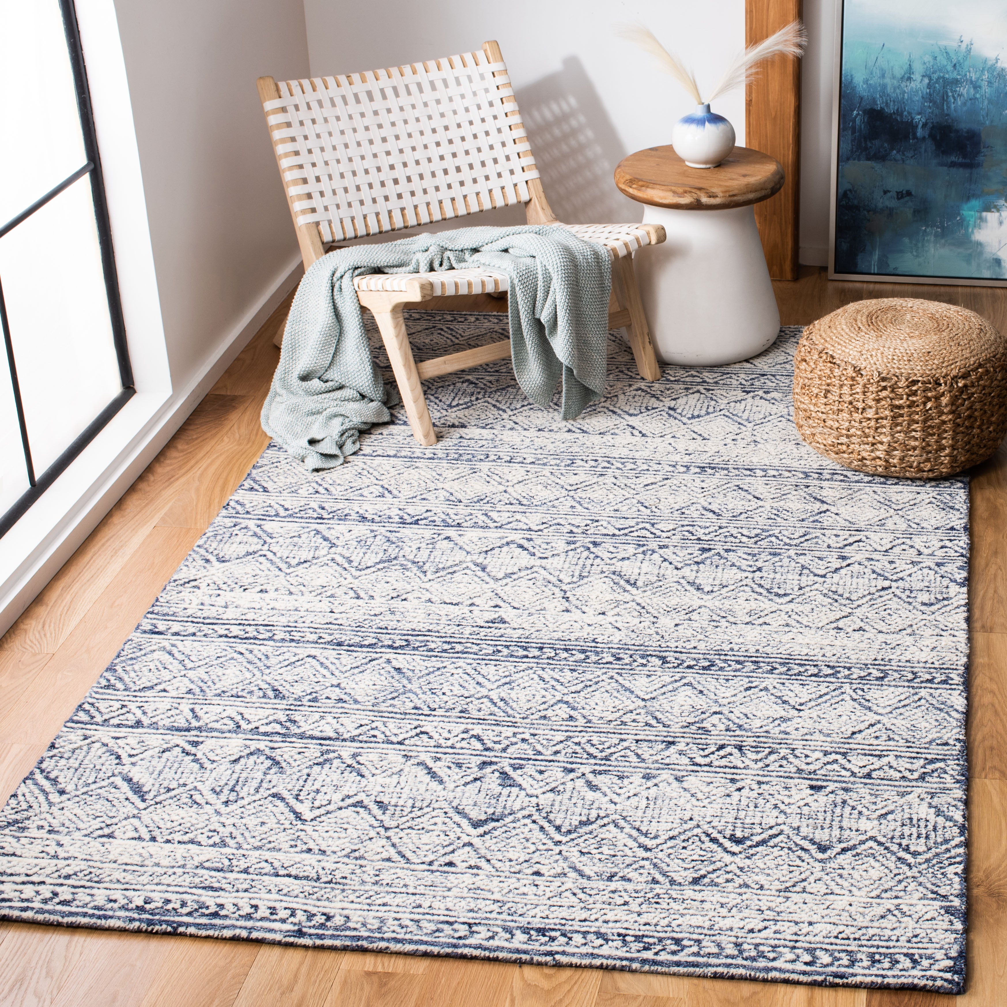 Safavieh Abstract 343 Rug, ABT343 - Blue / Ivory