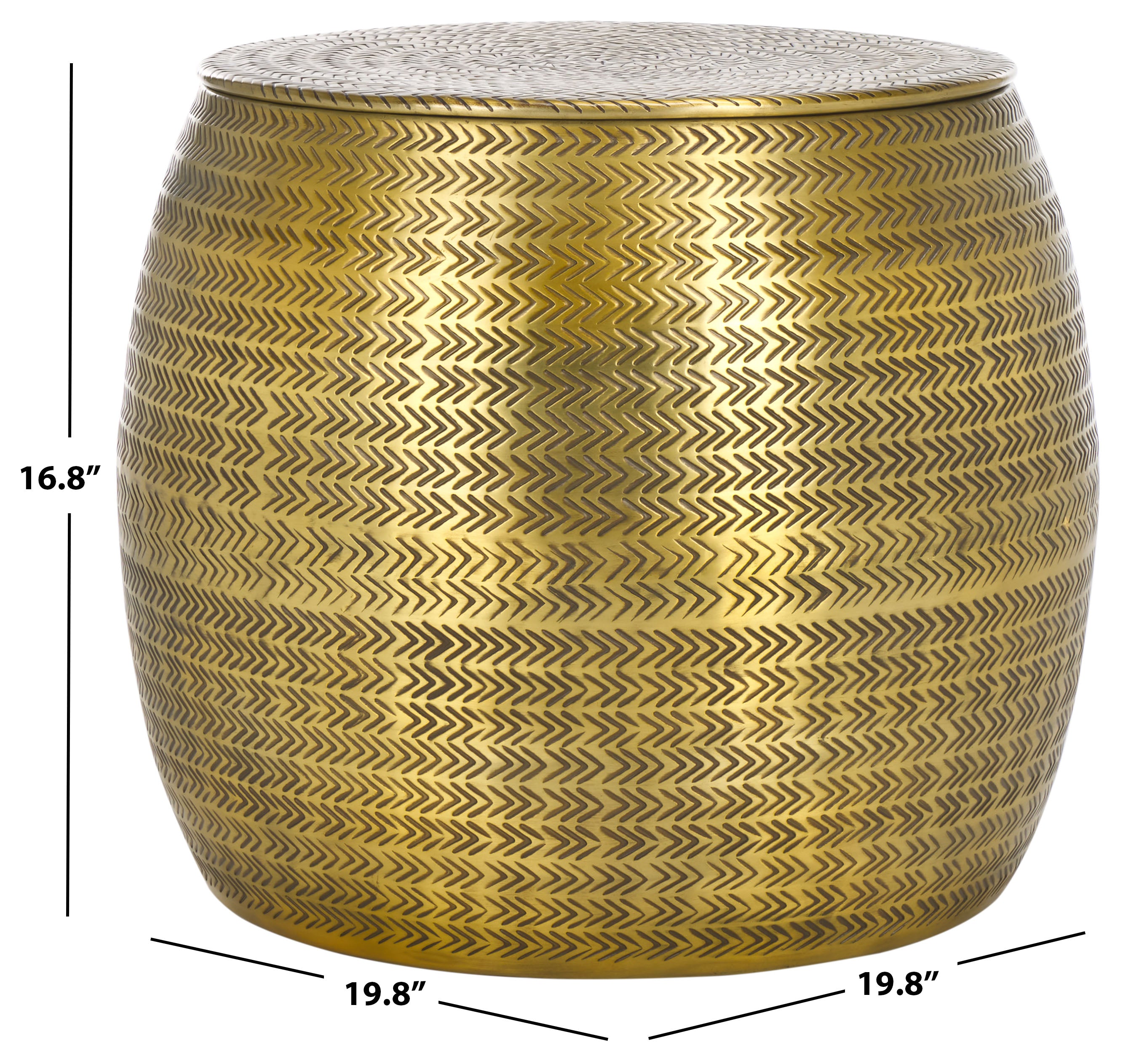 Safavieh Apoline Side Table With Storage, ACC5500 - Antique Brass