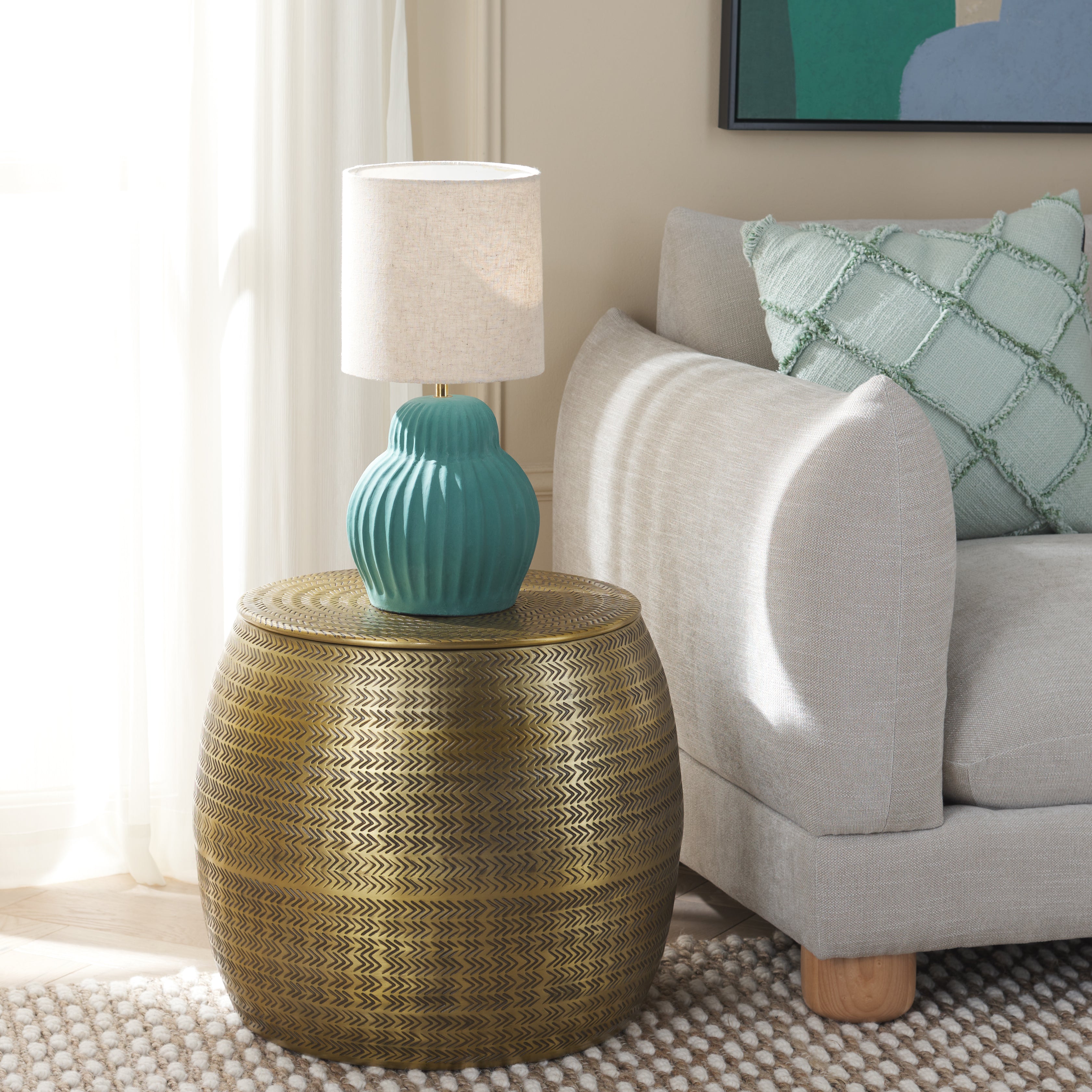 Safavieh Apoline Side Table With Storage, ACC5500 - Antique Brass