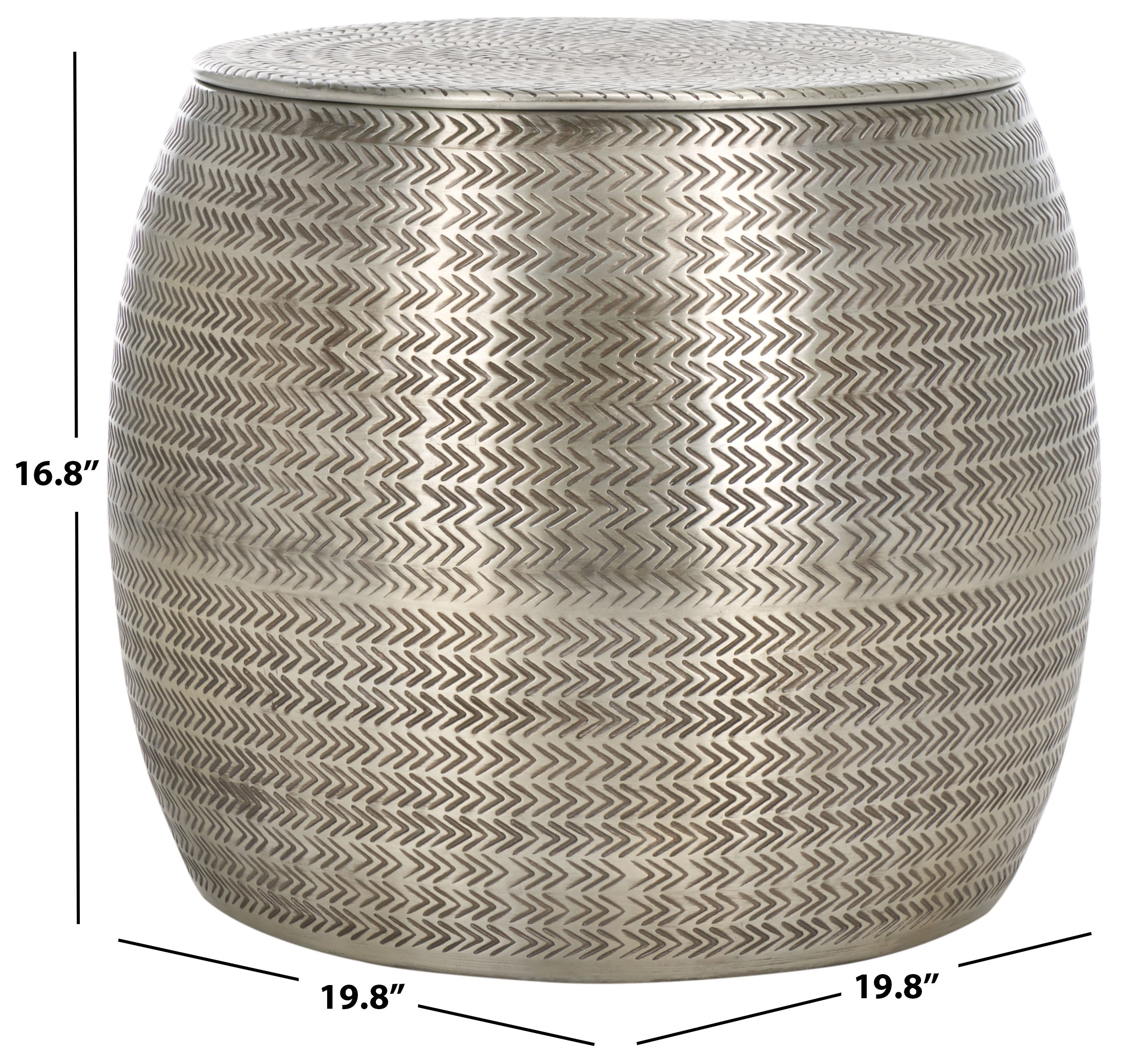 Safavieh Apoline Side Table With Storage, ACC5500 - Antique Silver