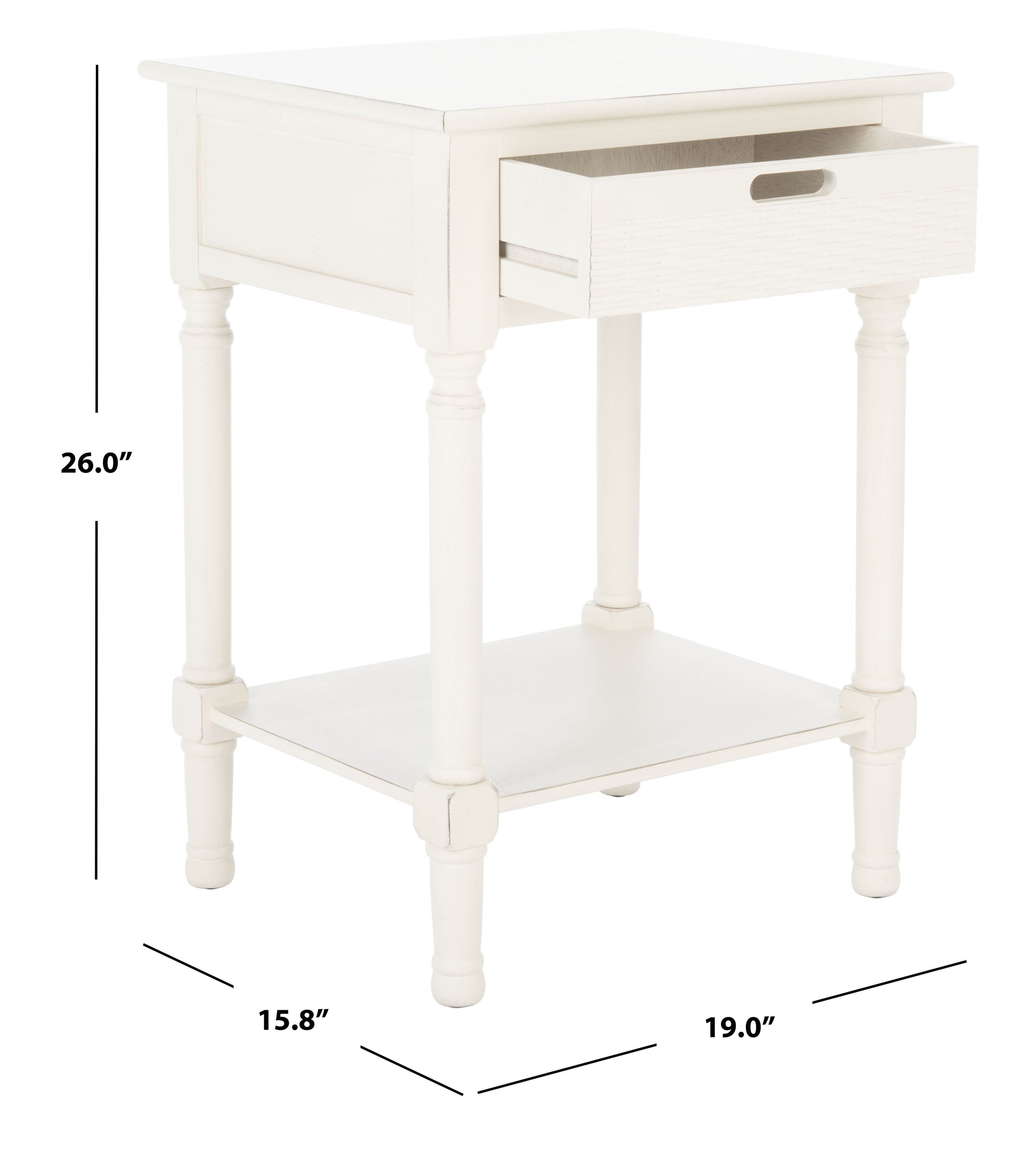 Safavieh Landers 1 Drawer Accent Table , ACC5708 - Distressed White