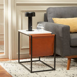 Safavieh Eugenia Side Table, ACC8007 - White / Brown / Black