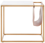 Safavieh Eugenia Side Table, ACC8007 - White / Brown / Gold 