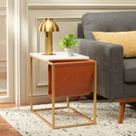 Safavieh Eugenia Side Table, ACC8007 - White / Brown / Gold 