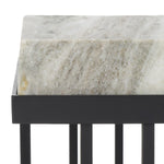 Safavieh Gustaf Rectangle Accent Table, ACC9804 - Sand Brown Marble / Black