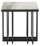 Safavieh Gustaf Rectangle Accent Table, ACC9804 - Sand Brown Marble / Black