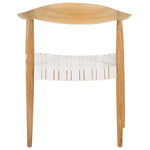 Safavieh Baden Leather Woven Arm Chair, ACH1203 - White / Natural