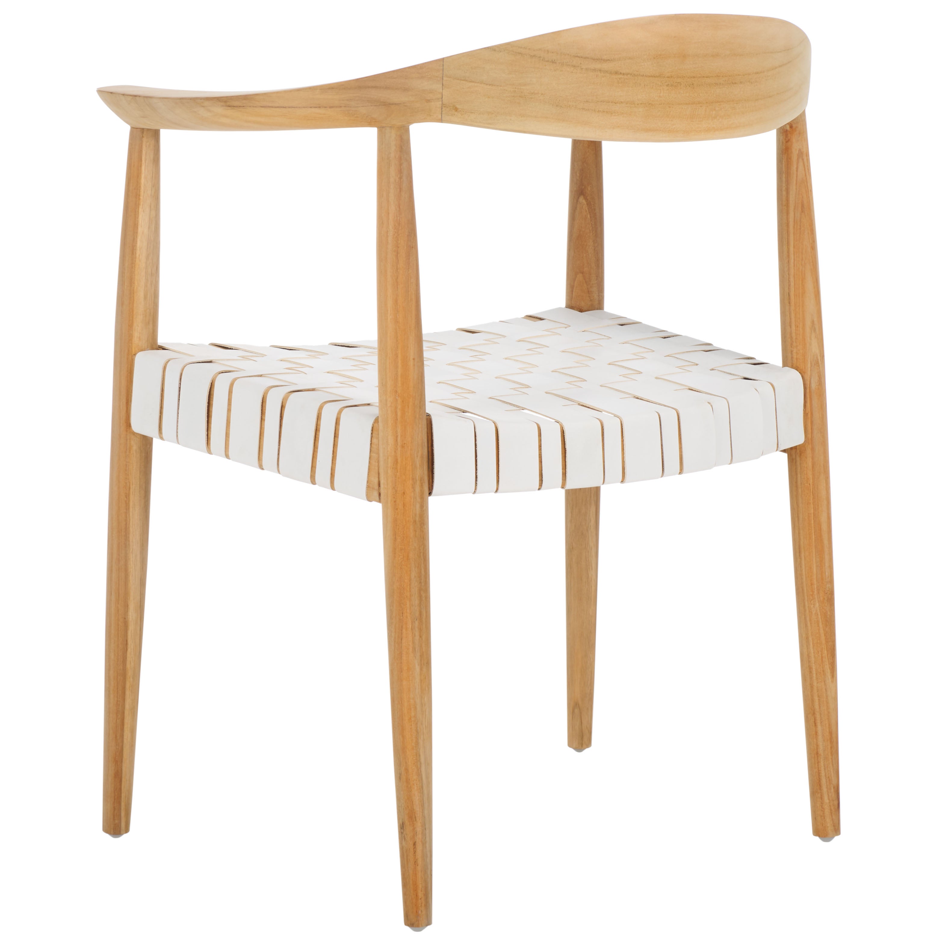 Safavieh Baden Leather Woven Arm Chair, ACH1203 - White / Natural