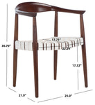 Safavieh Baden Leather Woven Arm Chair, ACH1203 - White / Brown