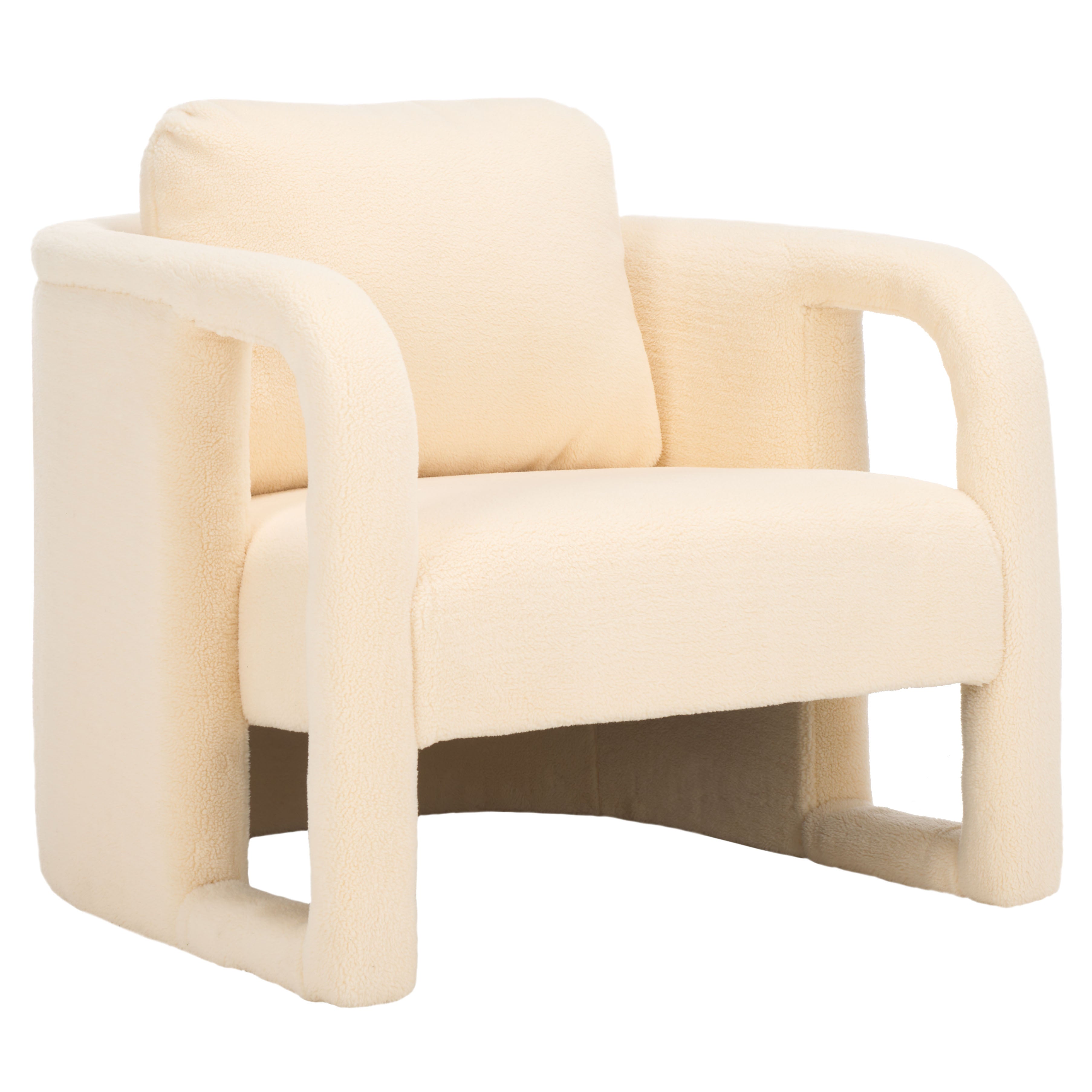 Safavieh Fifer Accent Chair , ACH1304 - Cream Faux Shearling