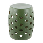 Safavieh Amaissa, 15 Inch, Ceramic Garden Stool, ACS4597 - Moss Green