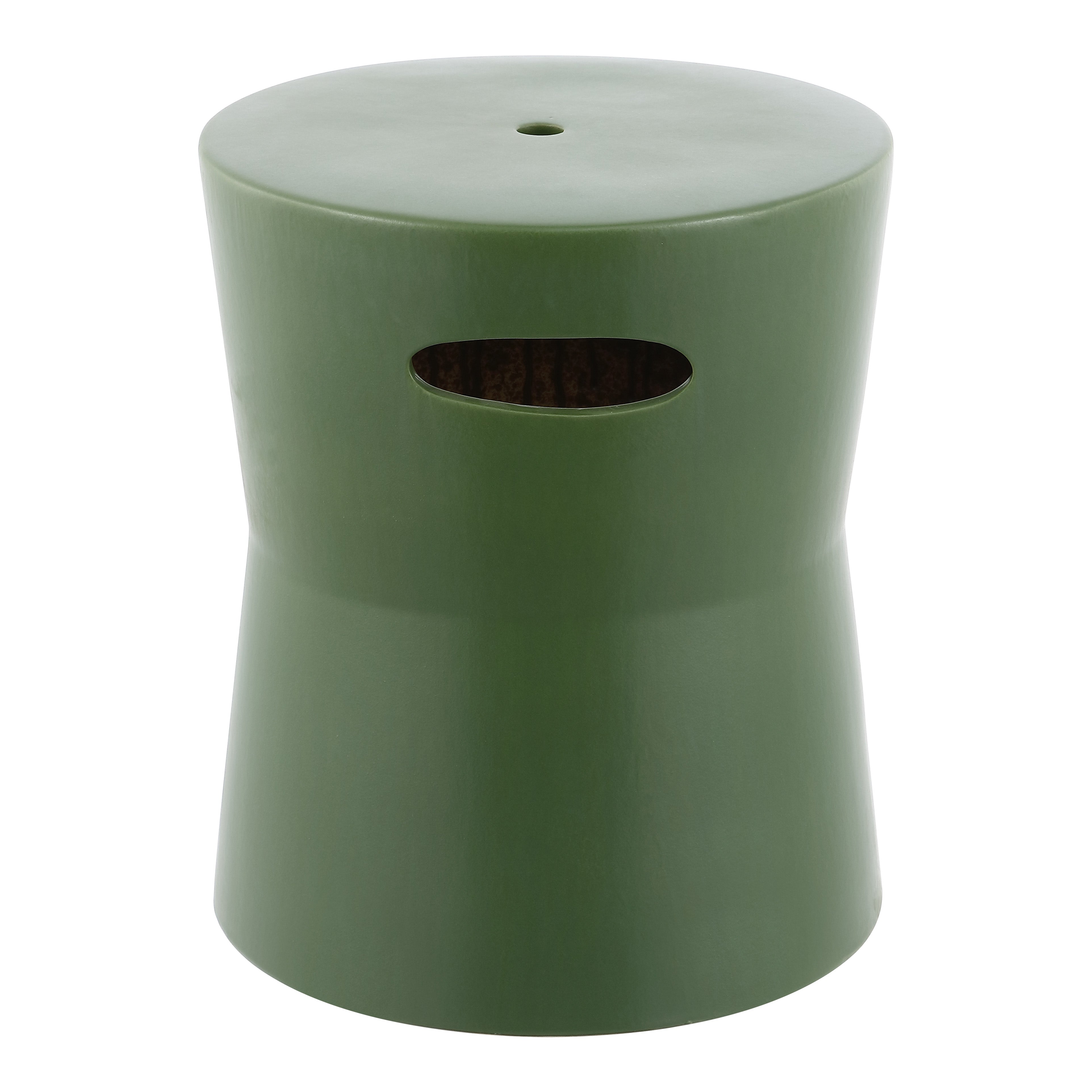 Safavieh Dijera, 16 Nch, Ceramic Garden Stool, ACS4599 - Moss Green