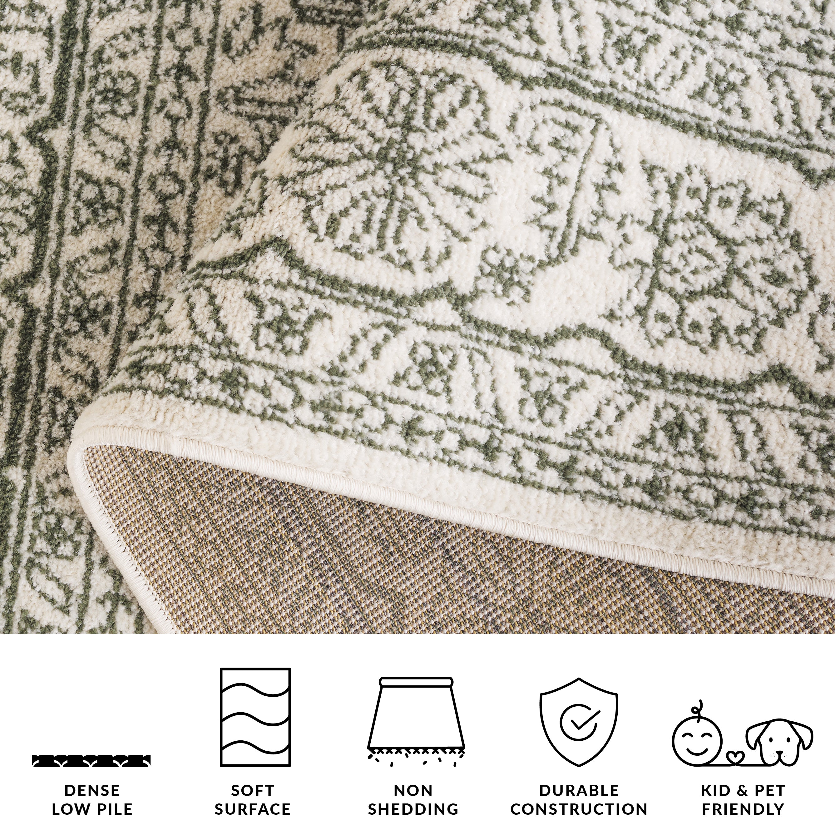 IVORY / DARK GREEN