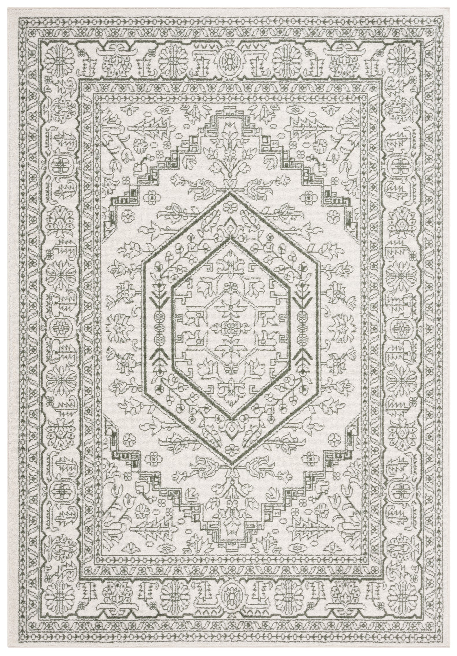 IVORY / DARK GREEN