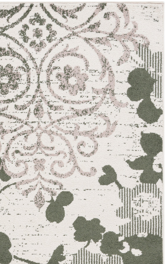 IVORY / DARK GREEN