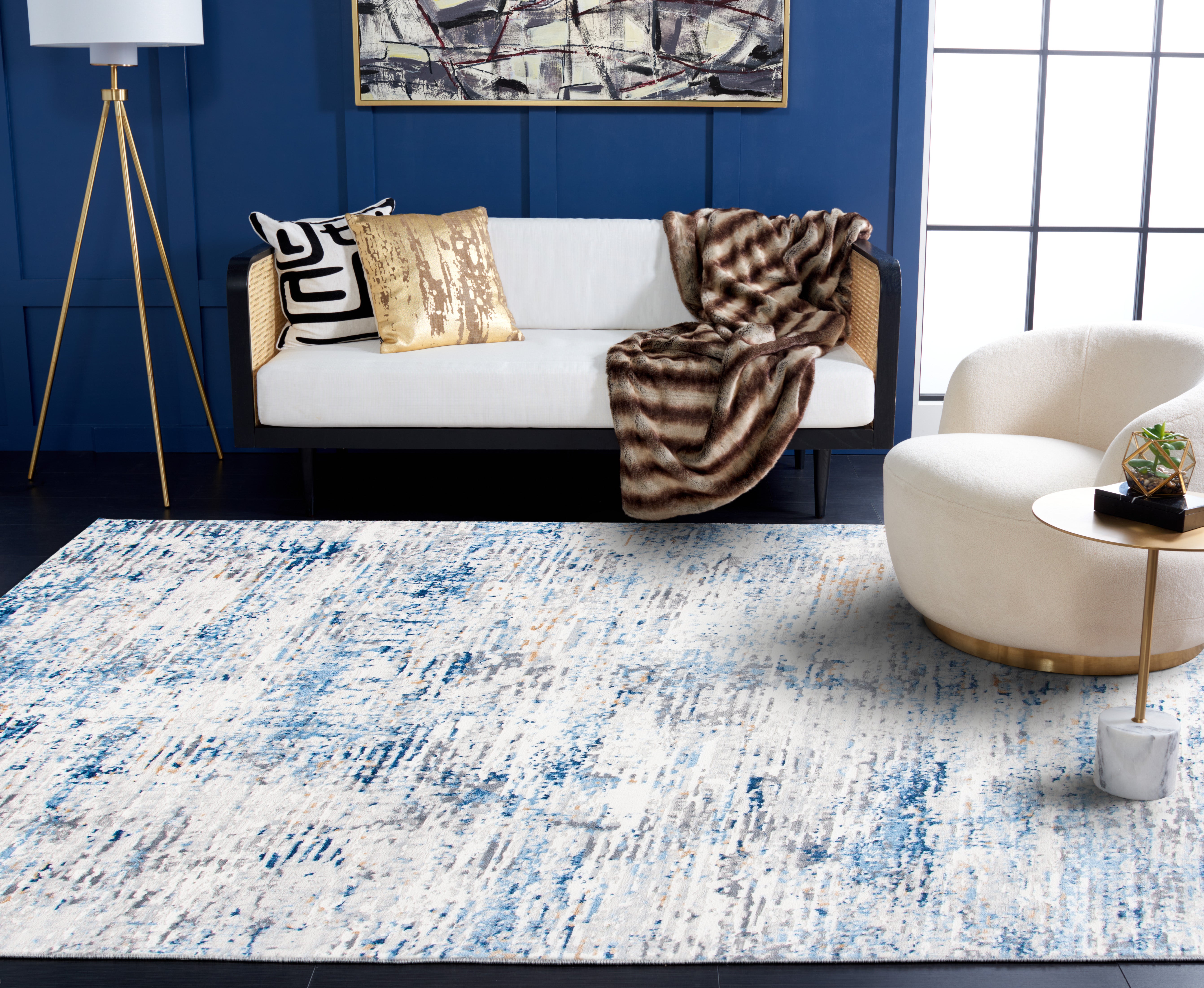 AMELIA 487 – IVORY / BLUE