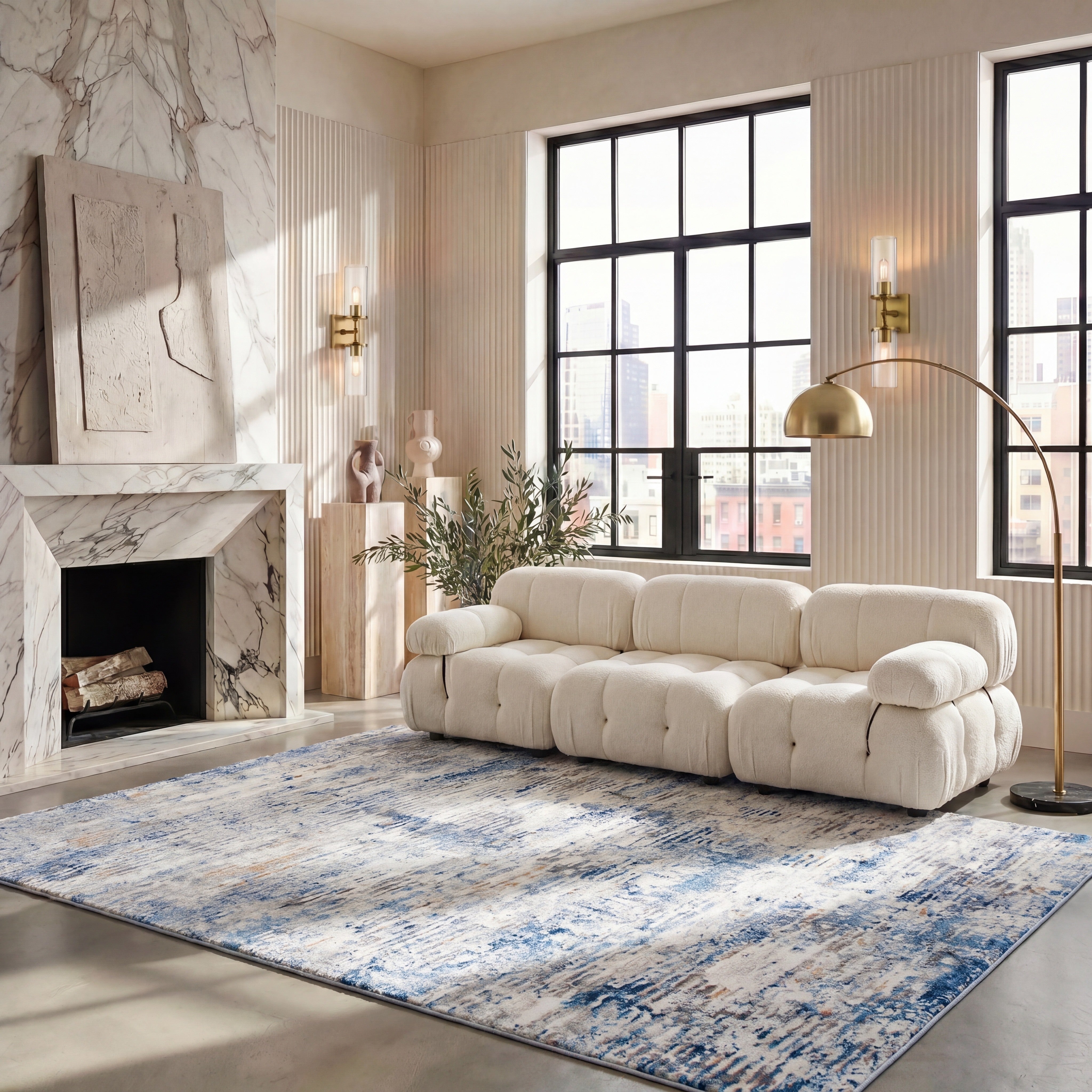 AMELIA 487 – IVORY / BLUE