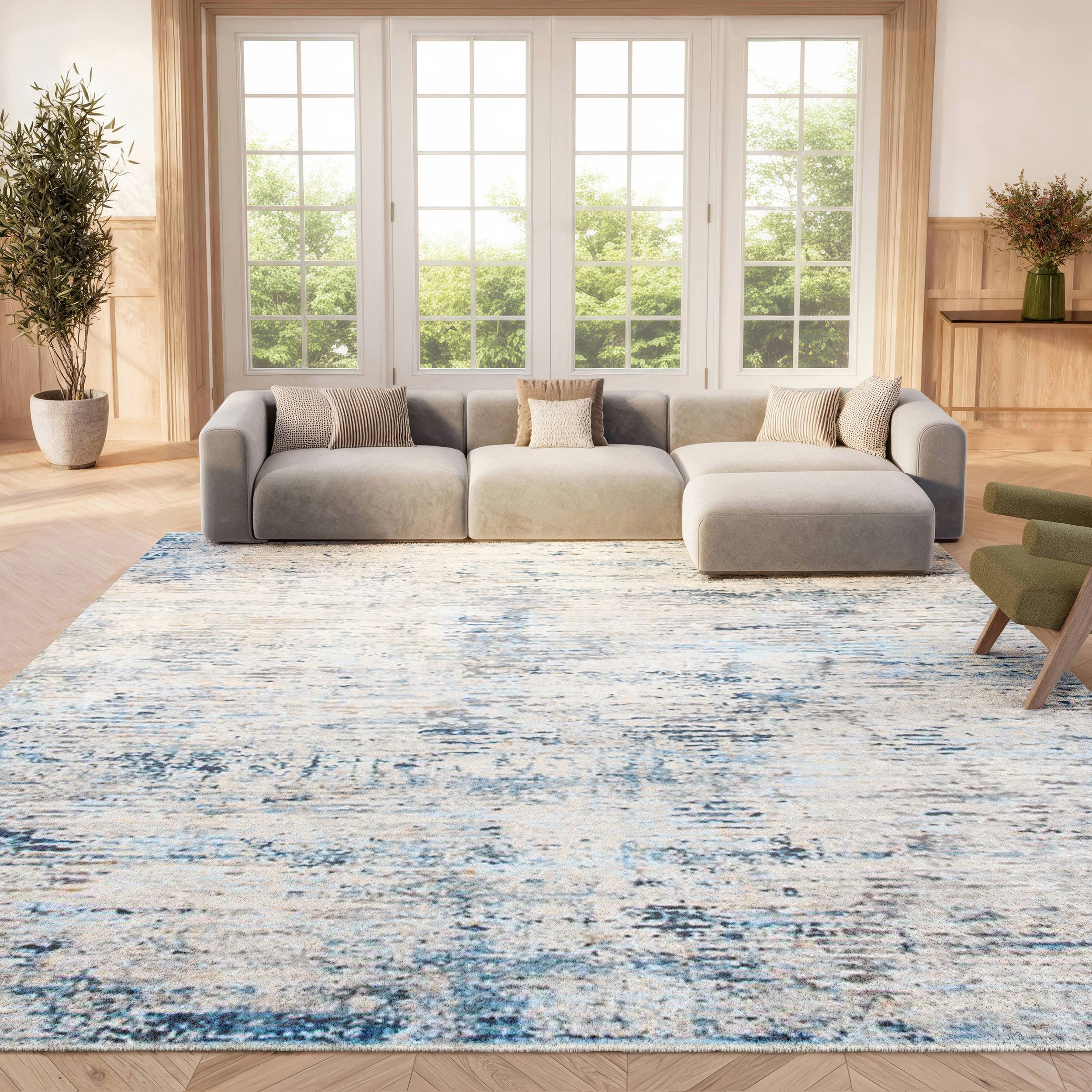 AMELIA 487 – IVORY / BLUE