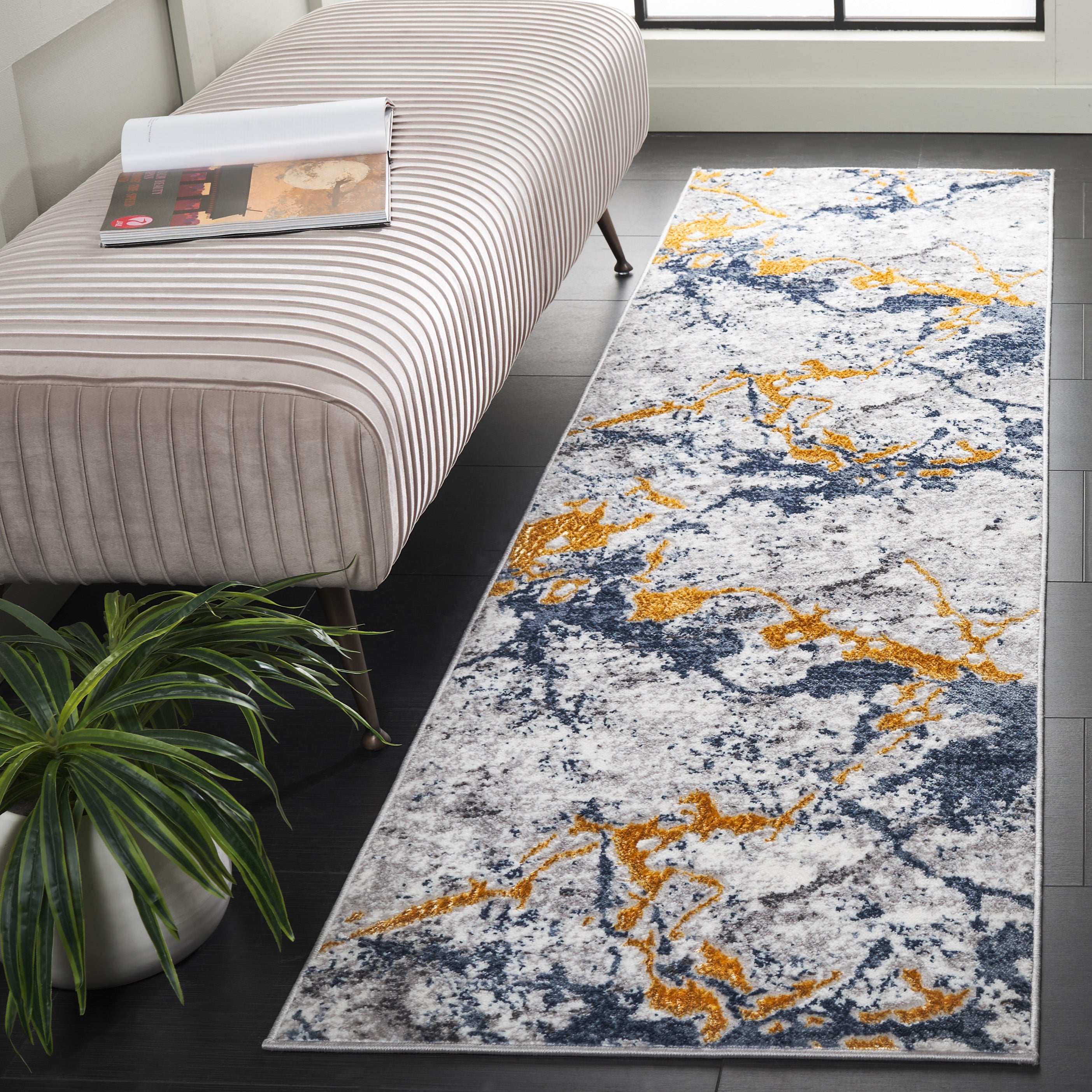 AMELIA 711 – IVORY / BLUE GOLD