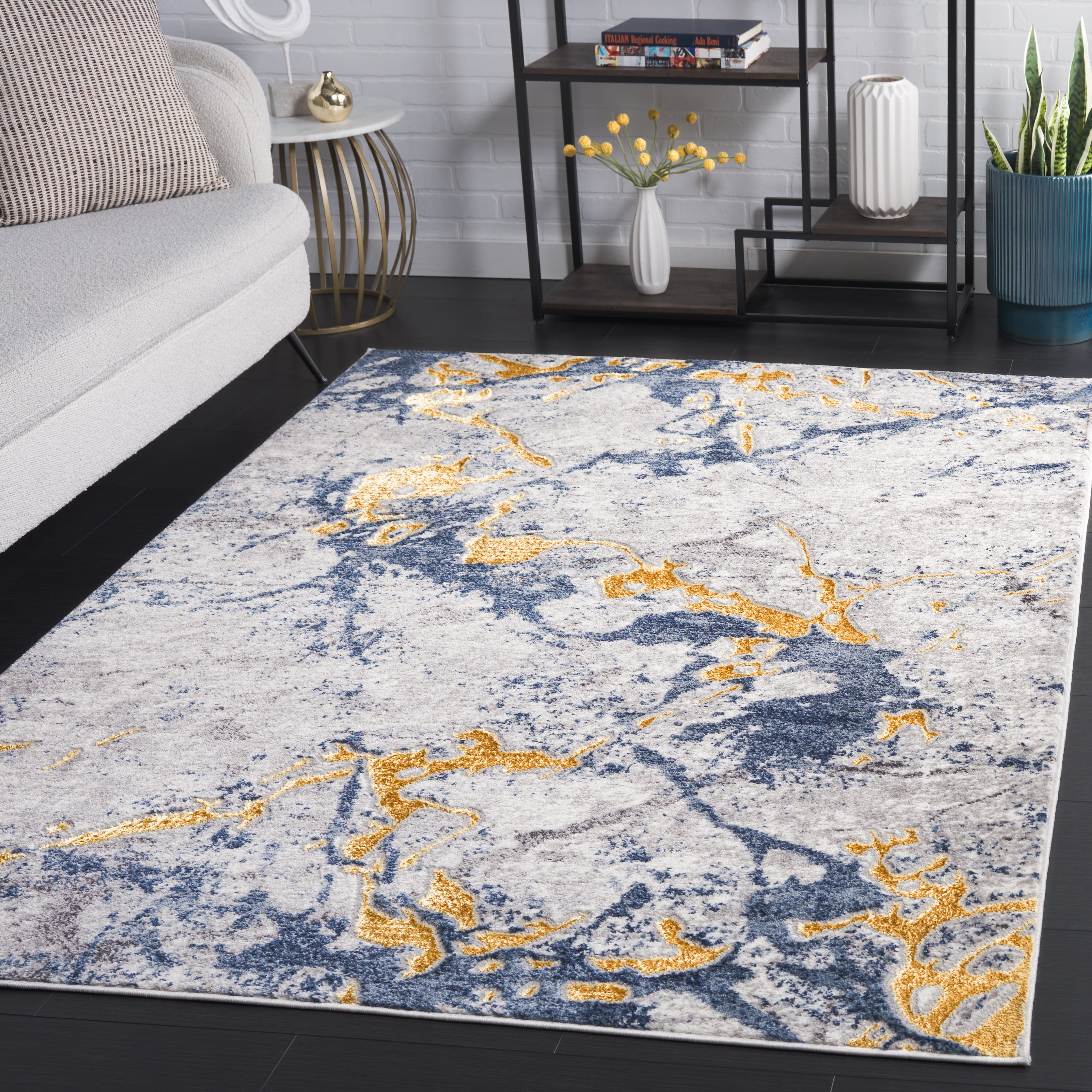 AMELIA 711 – IVORY / BLUE GOLD