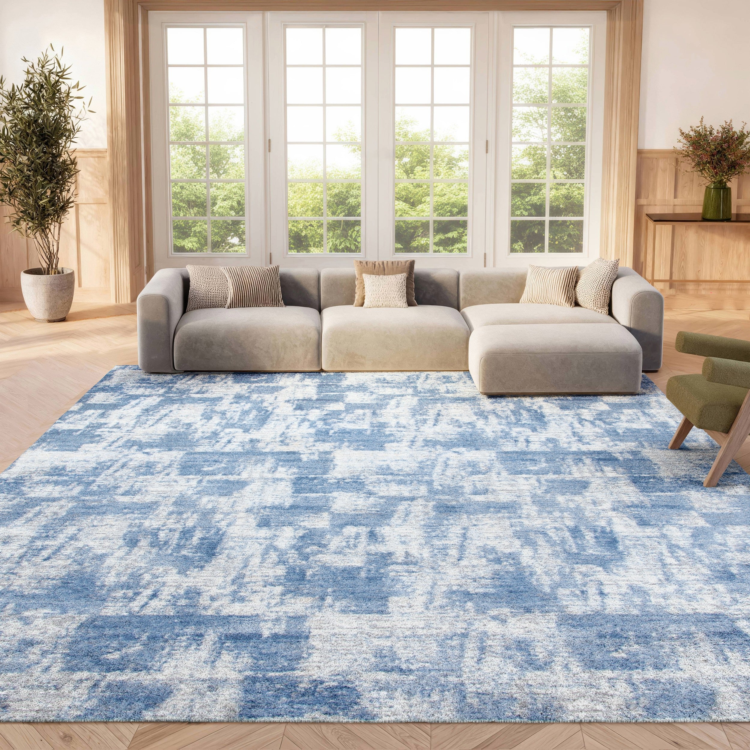 AMELIA 786 – IVORY / BLUE