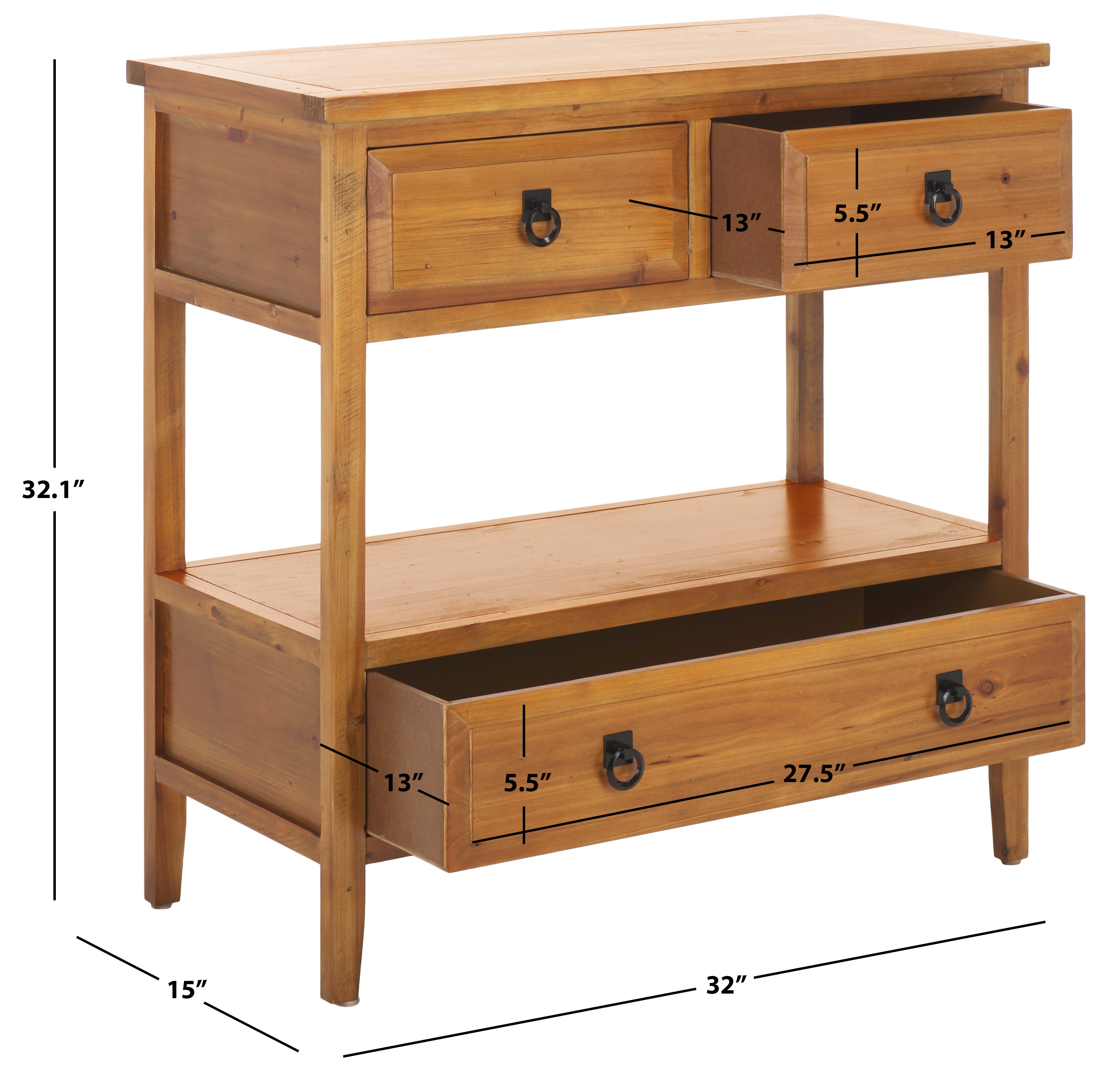 Safavieh Branson 3 Drawer Sideboard , AMH6540 - Light Oak