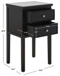 Safavieh Toby Nightstand With Storage Drawers , AMH6625 - Black