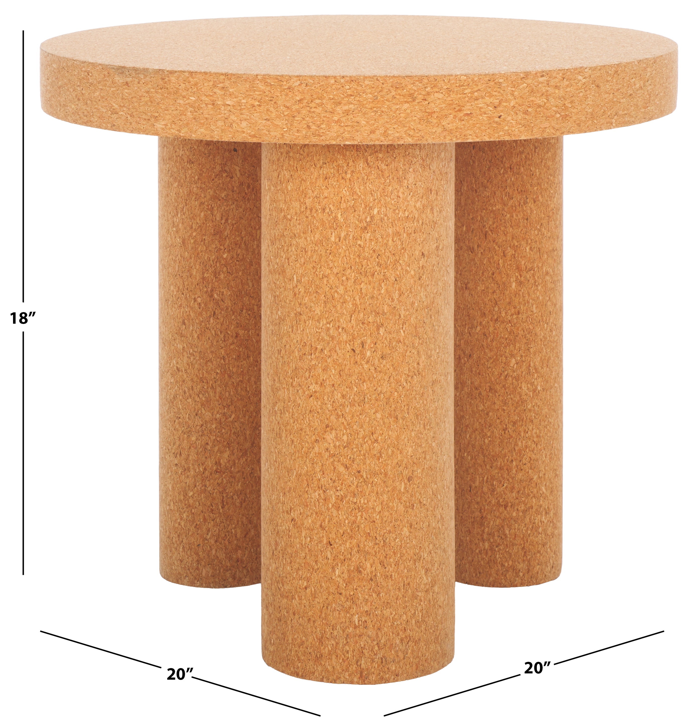 Safavieh Couture Gilligan Cork 3 Leg Accent Table, AMH8355 - Cork