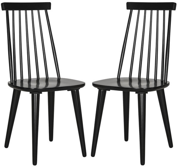 Safavieh Burris 17''H Spindle Side Chair (Set of 2), AMH8511 - Black