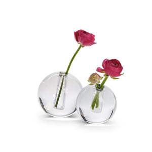 Two's Company Set of 2 Perfect Circles Crystal Vases