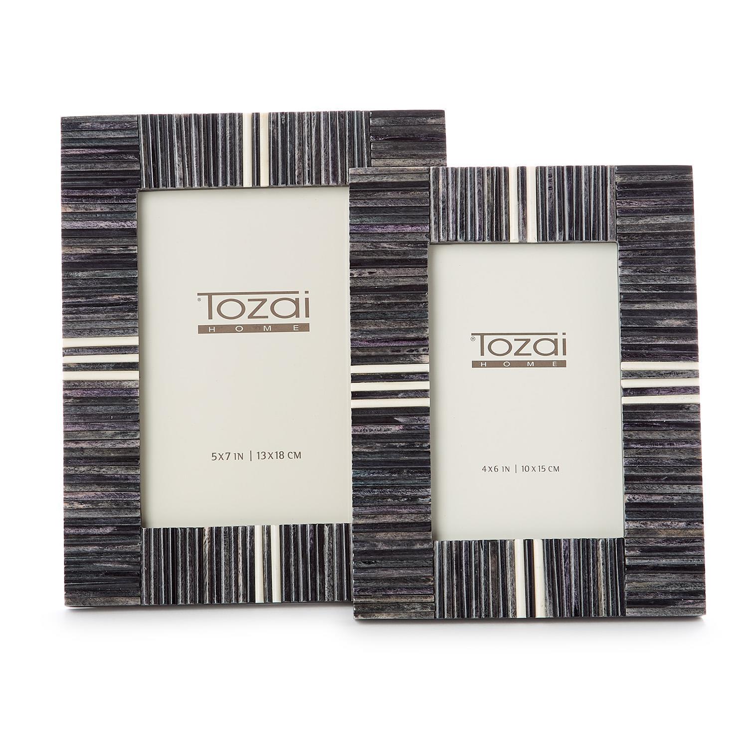 Two's Company Set of 2  Stacks Grey Photo Frame