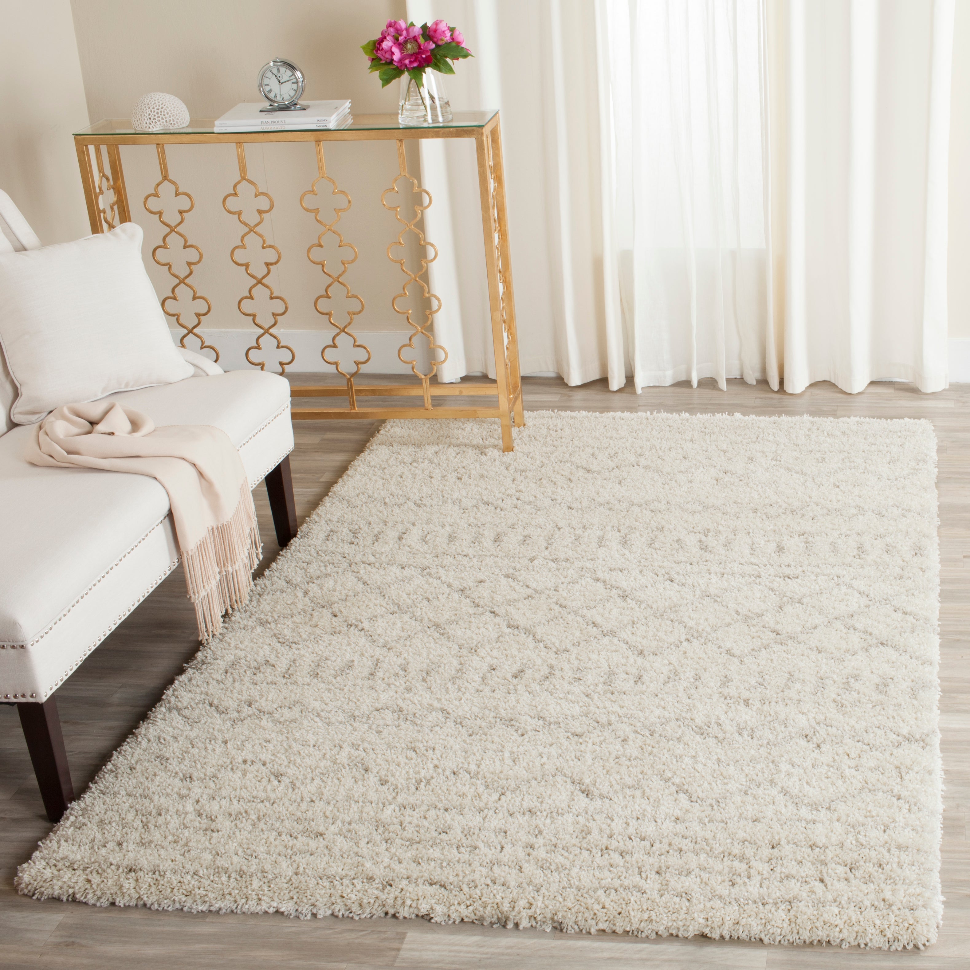 Safavieh Arizona Shag 741 Rug, Brown, ASG741 - Ivory / Beige