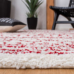 Safavieh Arizona Shag 741 Rug, Red, ASG741 - Ivory / Red