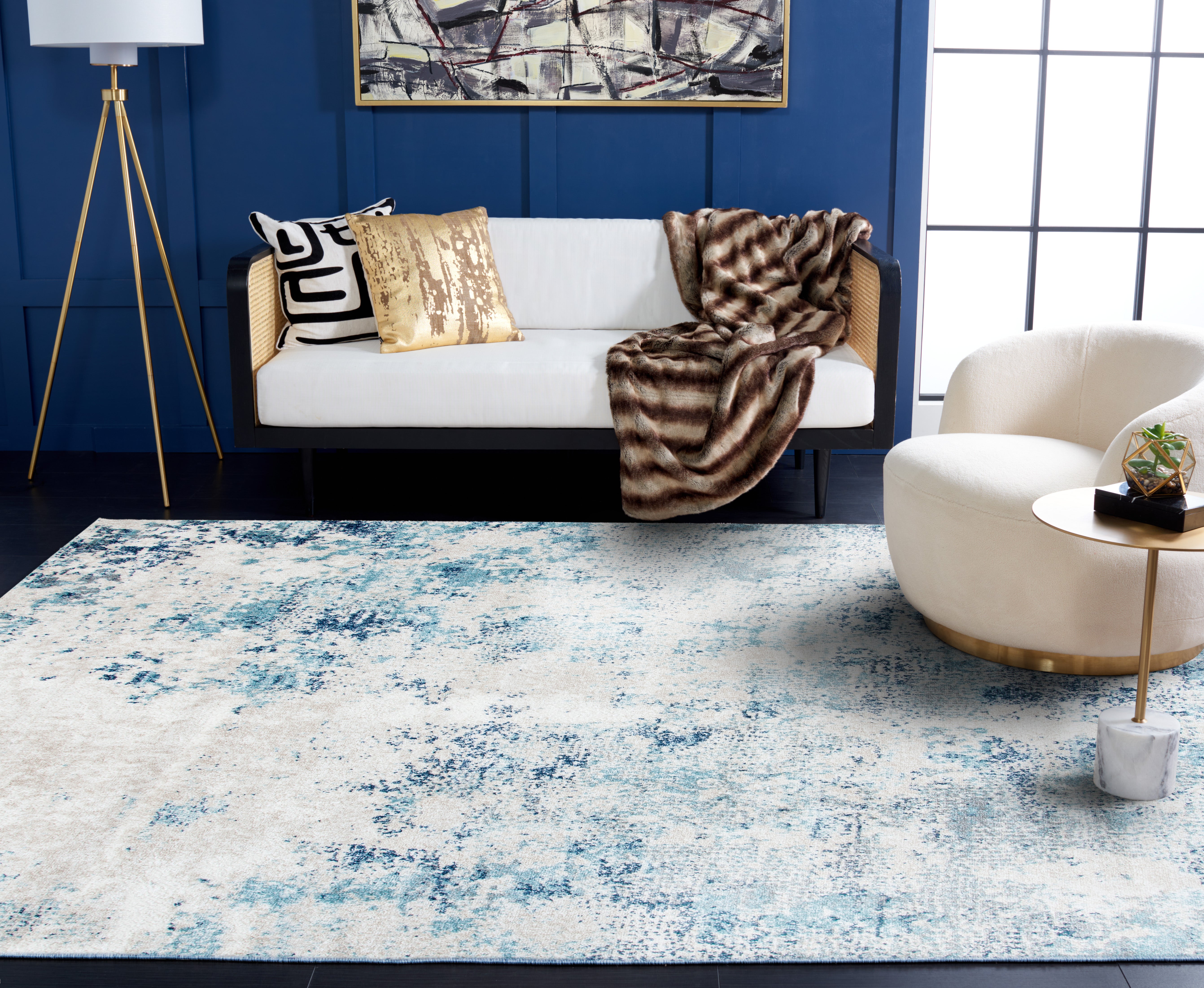 ASTON 710 – IVORY / BLUE