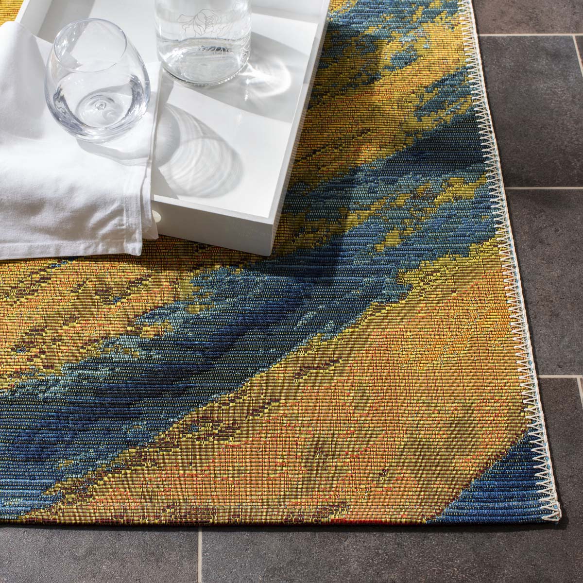 Safavieh Barbados 510 Rug, BAR510 - Blue / Gold