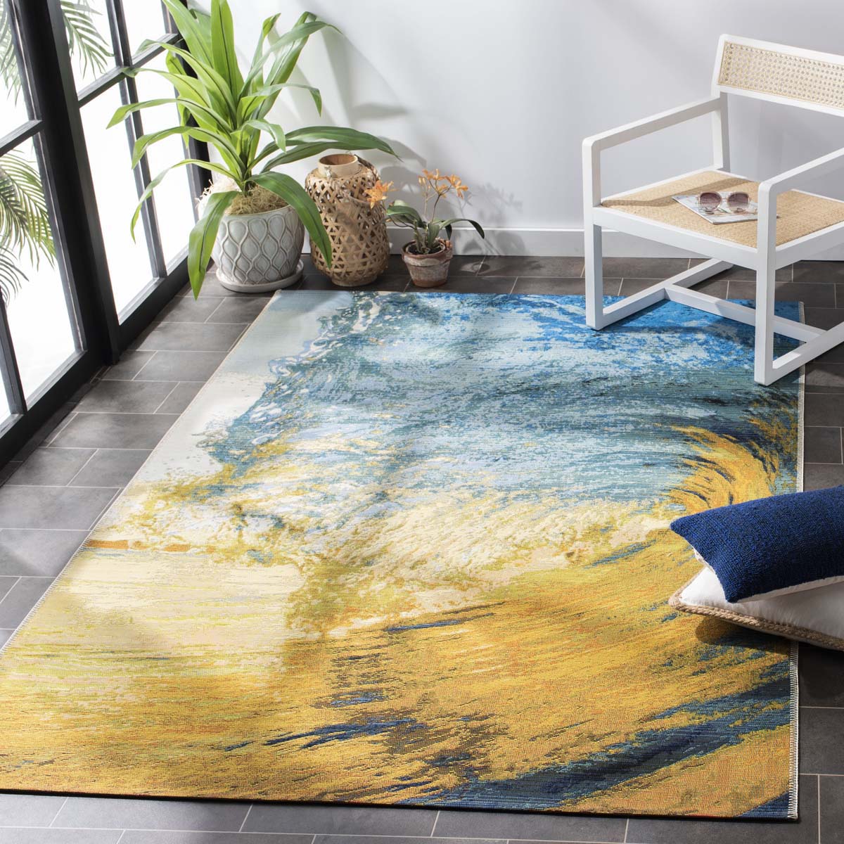 Safavieh Barbados 510 Rug, BAR510 - Blue / Gold