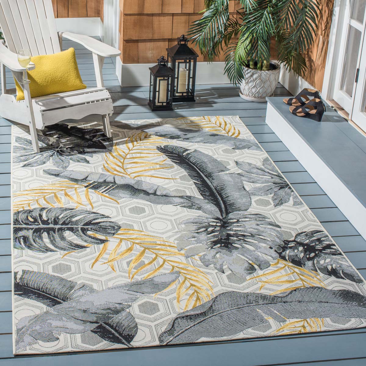 Safavieh Barbados 524 Rug, BAR524 - Grey / Gold